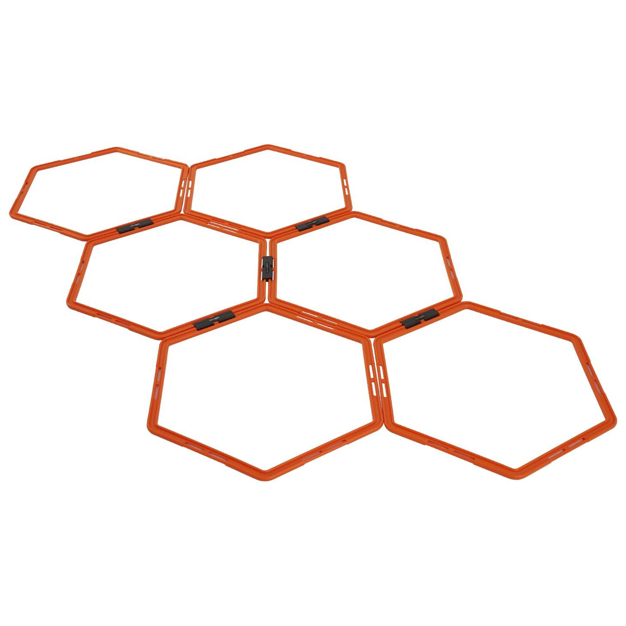 Yes4All Hex Agility 12 Rings Set w/ Carrying Bag for Footwork Training, Orange