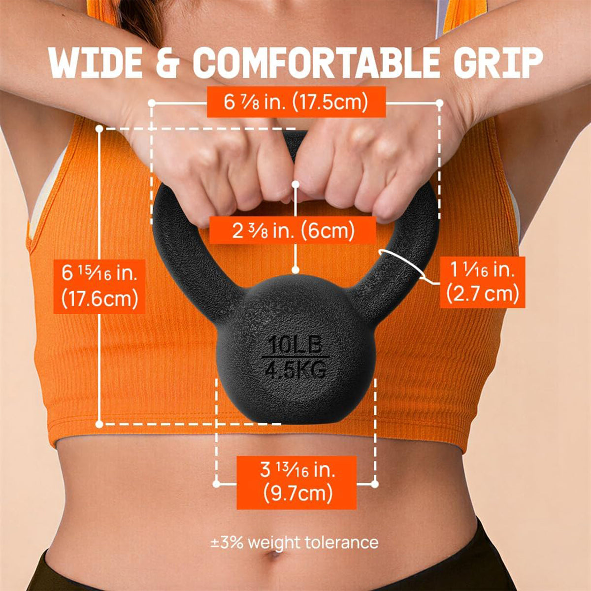 Yes4All 10 lb Cast Iron Kettlebell Workout Set for Strength Training, Pack of 2