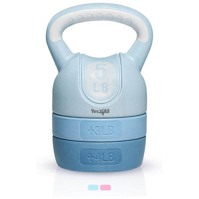 Yes4All 12 Pound Adjustable Kettlebell, Cast Iron Weight for Strength Training