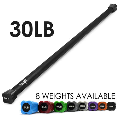 Fitvids 30lb Weighted Workout Bar, Total Body Exercise Bar for Strength Training
