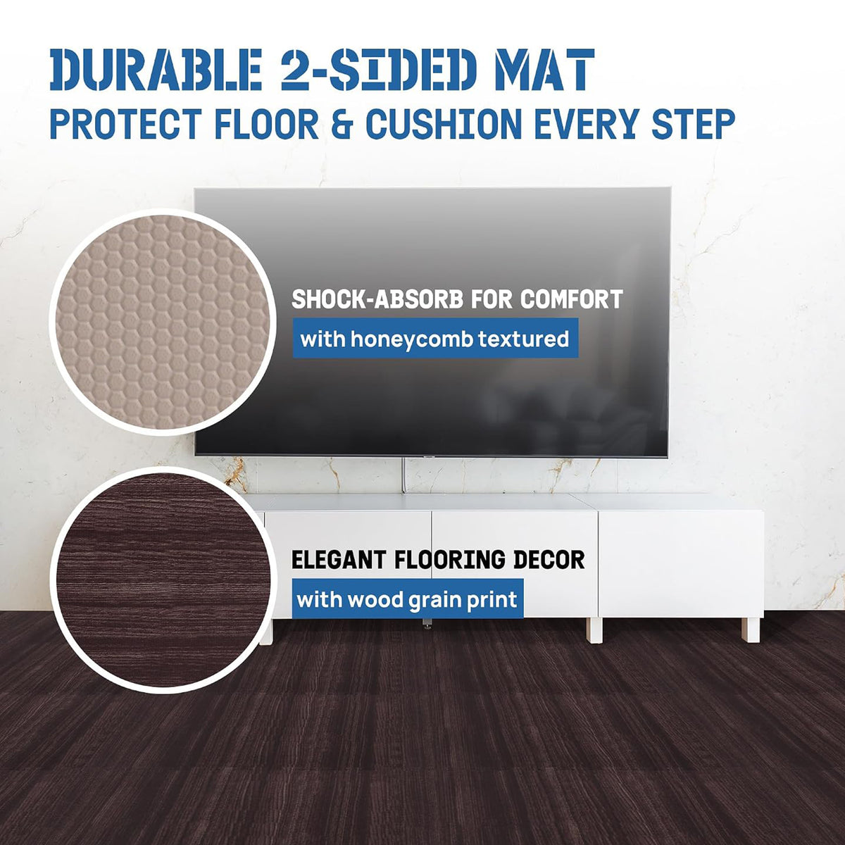 Yes4All Interlocking Foam Exercise Floor Tiles, 0.4" Thick, 12"x12", 22 Sq Ft