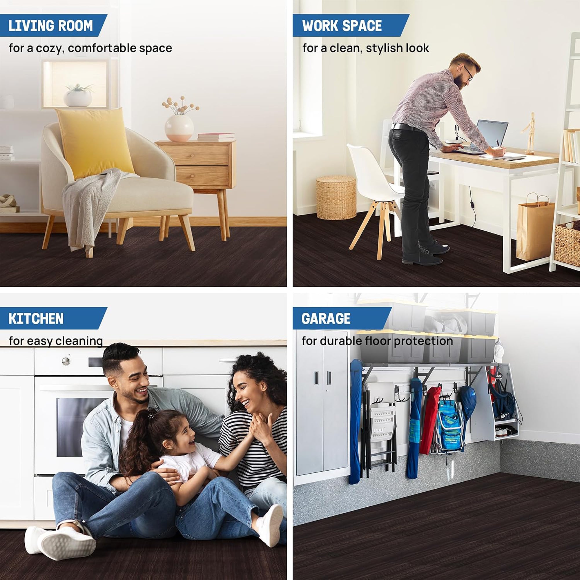 Yes4All Interlocking Foam Exercise Floor Tiles, 0.4" Thick, 12"x12", 22 Sq Ft