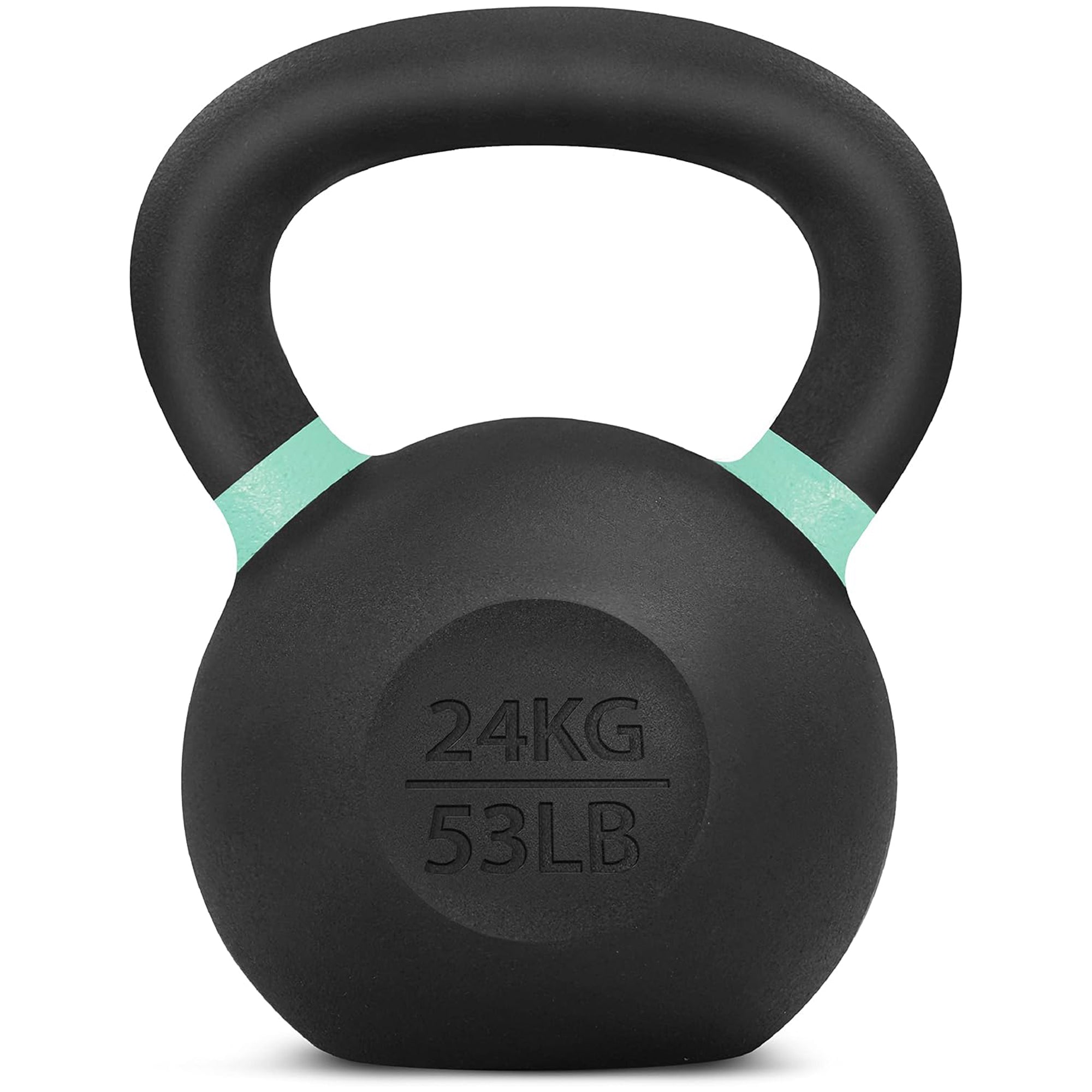 Yes4All 53lb Powder Coated Cast Iron Kettlebell w/ Non-Slip Handle & Flat Bottom