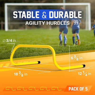 Yes4All Agility and Speed Hurdle Training Equipment for Athletes, 5 Pack, Yellow