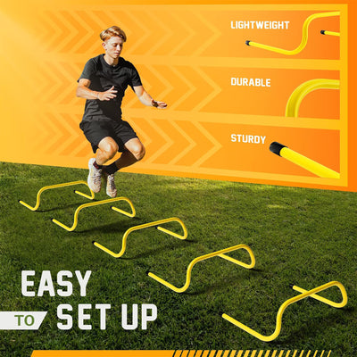 Yes4All Agility and Speed Hurdle Training Equipment for Athletes, 5 Pack, Yellow