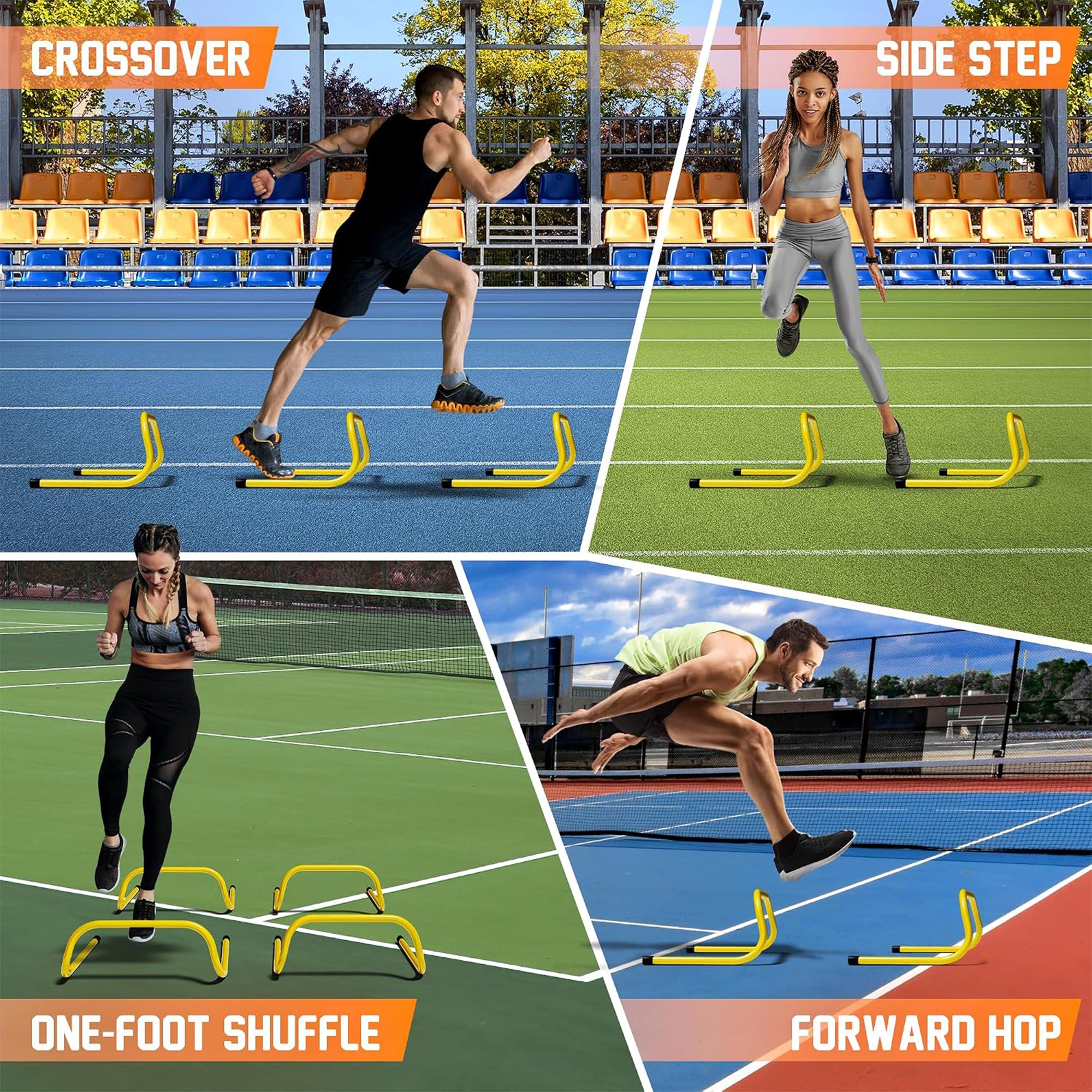 Yes4All Agility and Speed Hurdle Training Equipment for Athletes, 5 Pack, Yellow