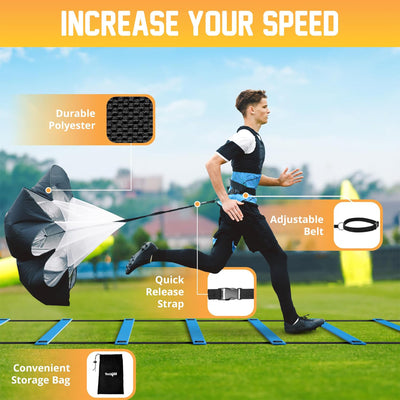 Yes4All Adjustable Agility Ladder Speed Training Equipment Set with Jump Rope