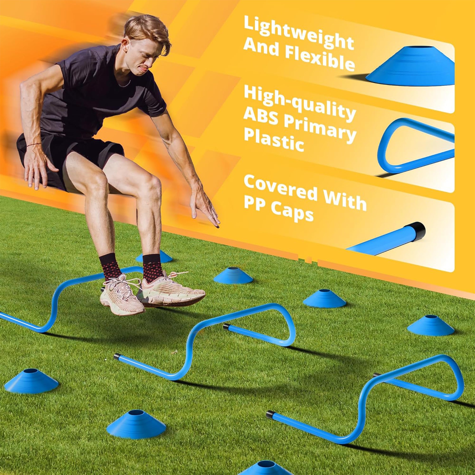 Yes4All Adjustable Agility Ladder Speed Training Equipment Set with Jump Rope