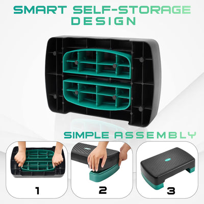 Yes4All Aerobic Exercise Step Platform Workout Stepper with Risers for Home Gym
