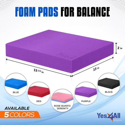 Yes4All L Non-Slip Exercise Foam Kneeling Balance Pad for Home Gym Yoga, Purple