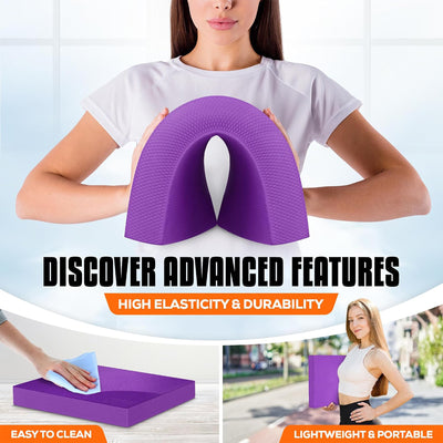 Yes4All L Non-Slip Exercise Foam Kneeling Balance Pad for Home Gym Yoga, Purple