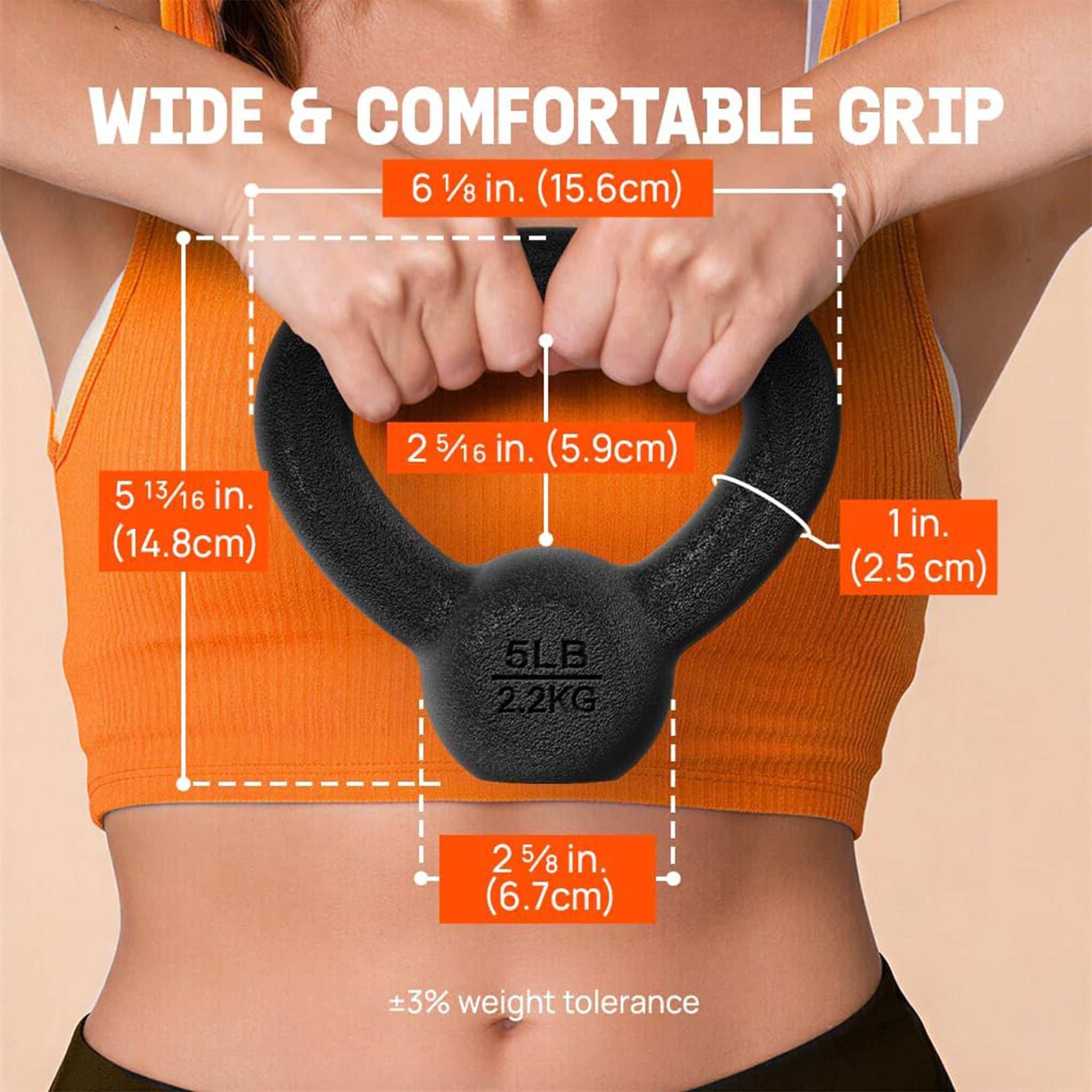 Yes4All 50 lb Cast Iron Kettlebell Pair for Strength Training & Home Gym, Black