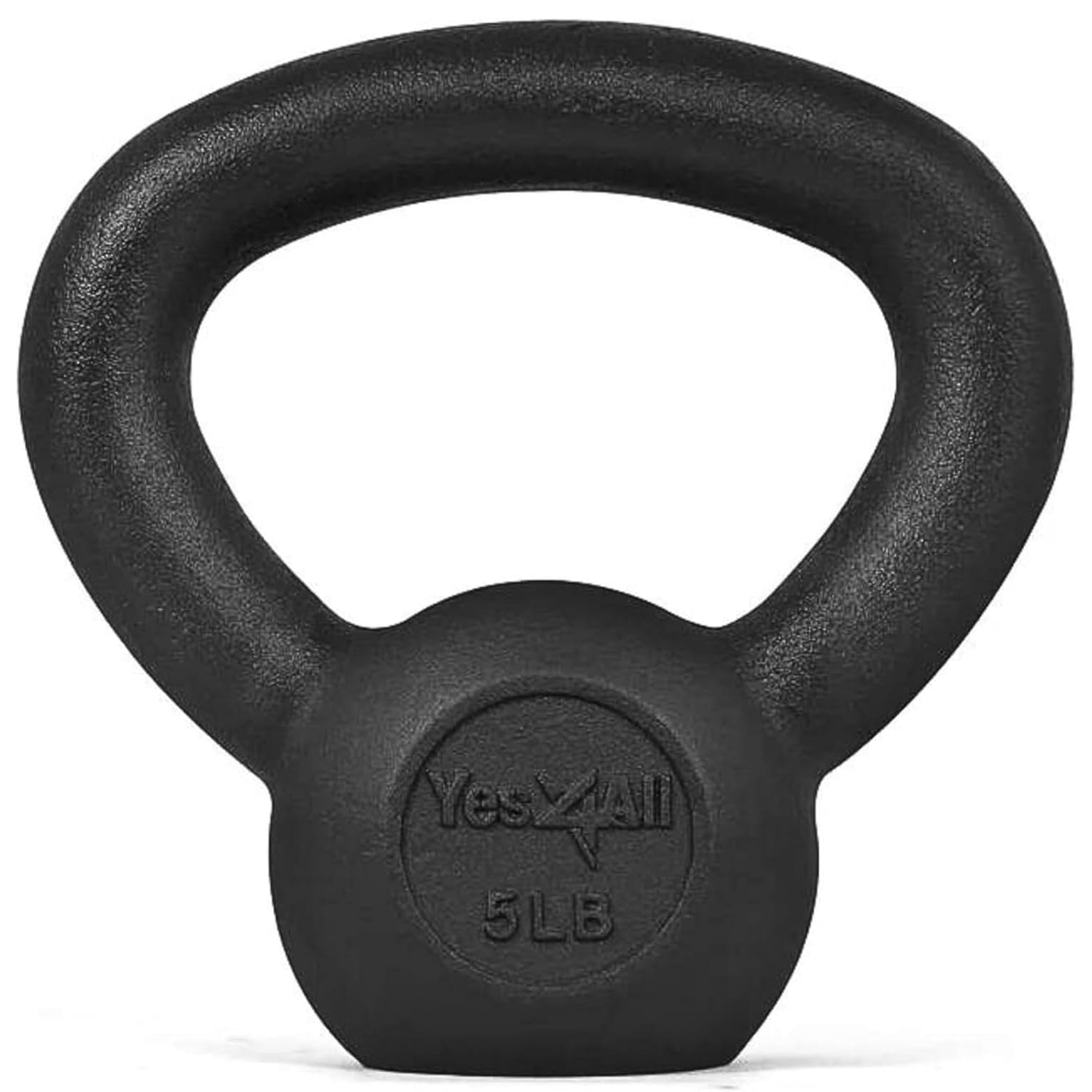 Yes4All 50 lb Cast Iron Kettlebell Pair for Strength Training & Home Gym, Black