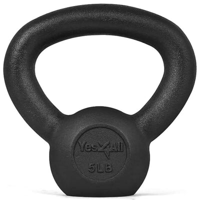 Yes4All 50 lb Cast Iron Kettlebell Pair for Strength Training & Home Gym, Black