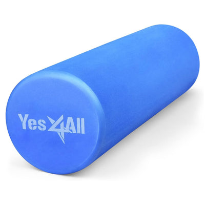 Yes4All 18 Inch EVA Firm Foam Roller for Back Yoga and Pilates Exercises, Blue