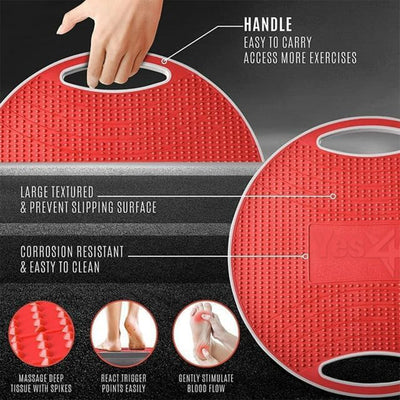 Yes4All Premium Wobble Balance Board Plastic Stability Trainer with Handles