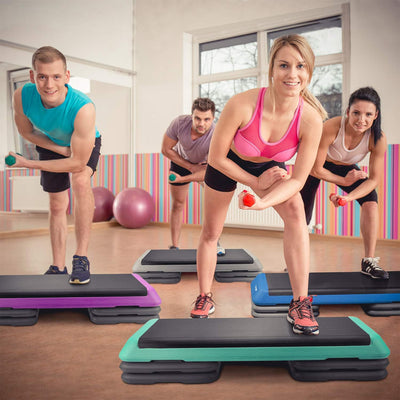 Yes4All 2-in-1 Adjustable Aerobic Step Platform, Exercise Stepper, Blue & Black