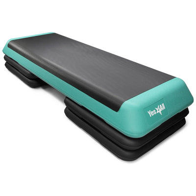 Yes4All 2-in-1 Adjustable Aerobic Step Platform, Exercise Stepper, Blue & Black
