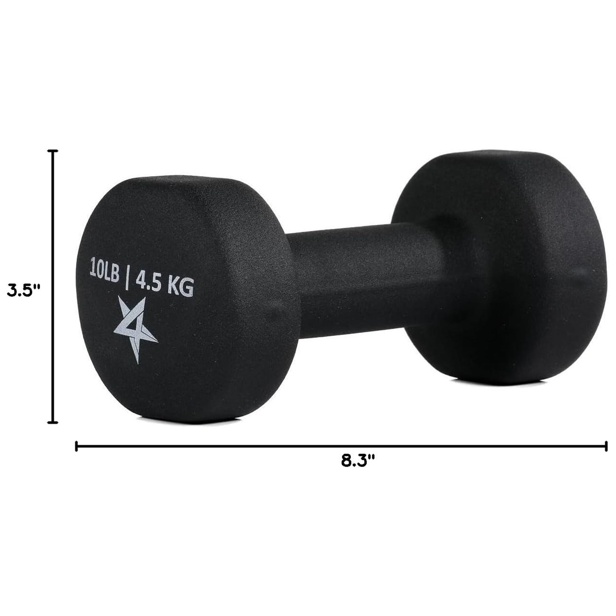 Yes4All 10-Pound Neoprene Dumbbell Pair Hand Weights for Home Workouts, Black