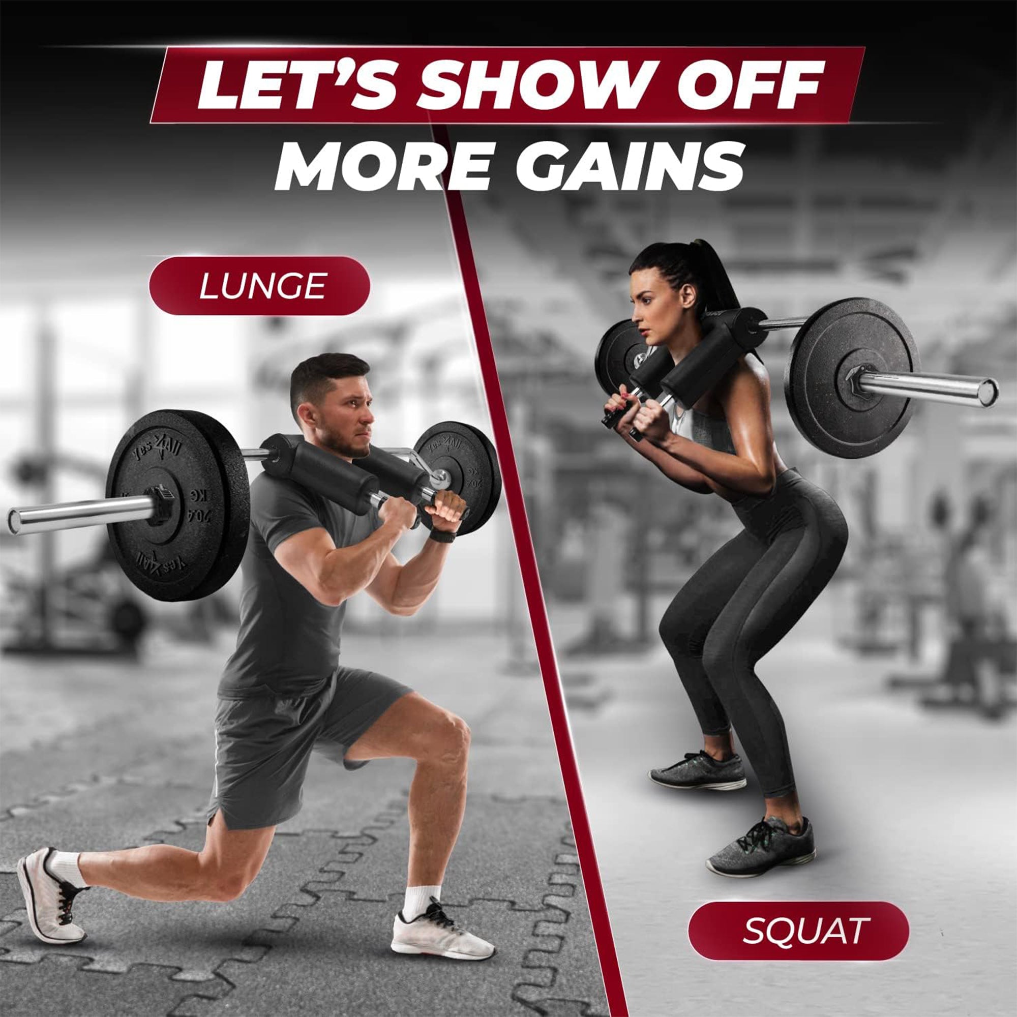 Yes4All Anti-Slip Squat Bar Attachment Comfortable Neck Pad w/ 1000LB Capacity