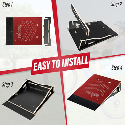 Yes4All Portable Skateboard Ramp and Rack for Beginners, 220 lb Capacity, Black