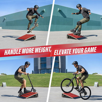 Yes4All Portable Skateboard Ramp and Rack for Beginners, 220 lb Capacity, Black