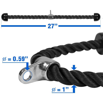 Yes4All Cable Machine Attachments with Tricep Rope, Straight Bar, and V Bar