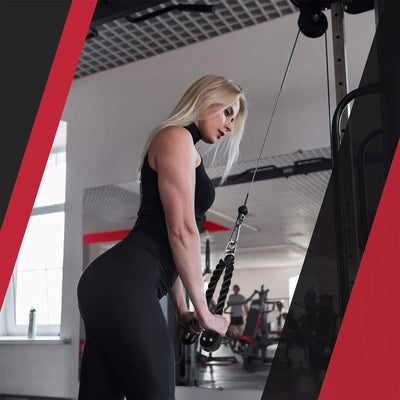 Yes4All Cable Machine Attachments with Tricep Rope, Straight Bar, and V Bar