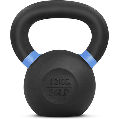 Yes4All 26-Pound Powder Coated Cast Iron Kettlebell Pair with Non-Slip Handle