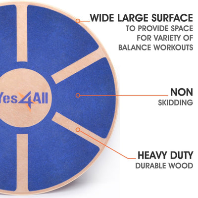 Yes4All Versatile Wooden Wobble Balance Board for Core and Stability Training