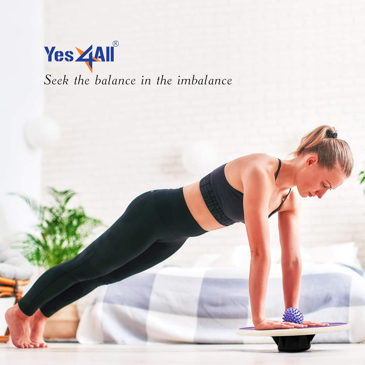 Yes4All Versatile Wooden Wobble Balance Board for Core and Stability Training