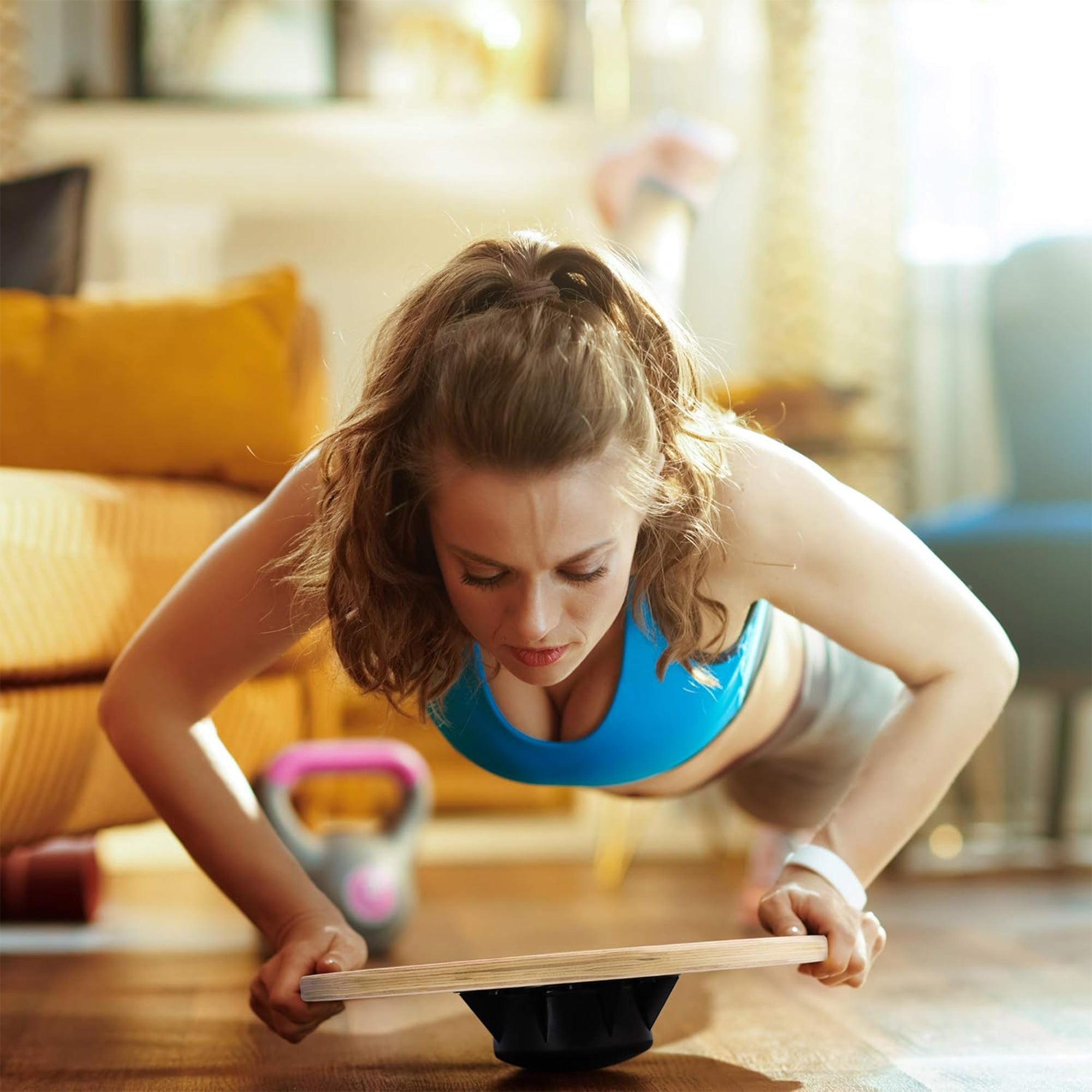 Yes4All Versatile Wooden Wobble Balance Board for Core and Stability Training