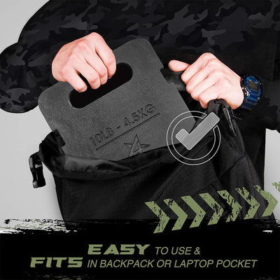 Yes4All 10 lb Cast Iron Attachable Training Rucking Weight Plate for Backpack