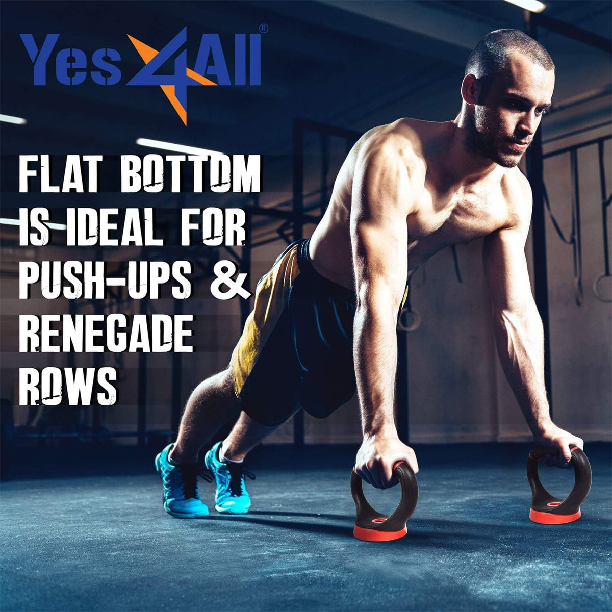 Yes4All Adjustable Kettlebell Handle Pair for Weight Plates, Dumbbell Converter
