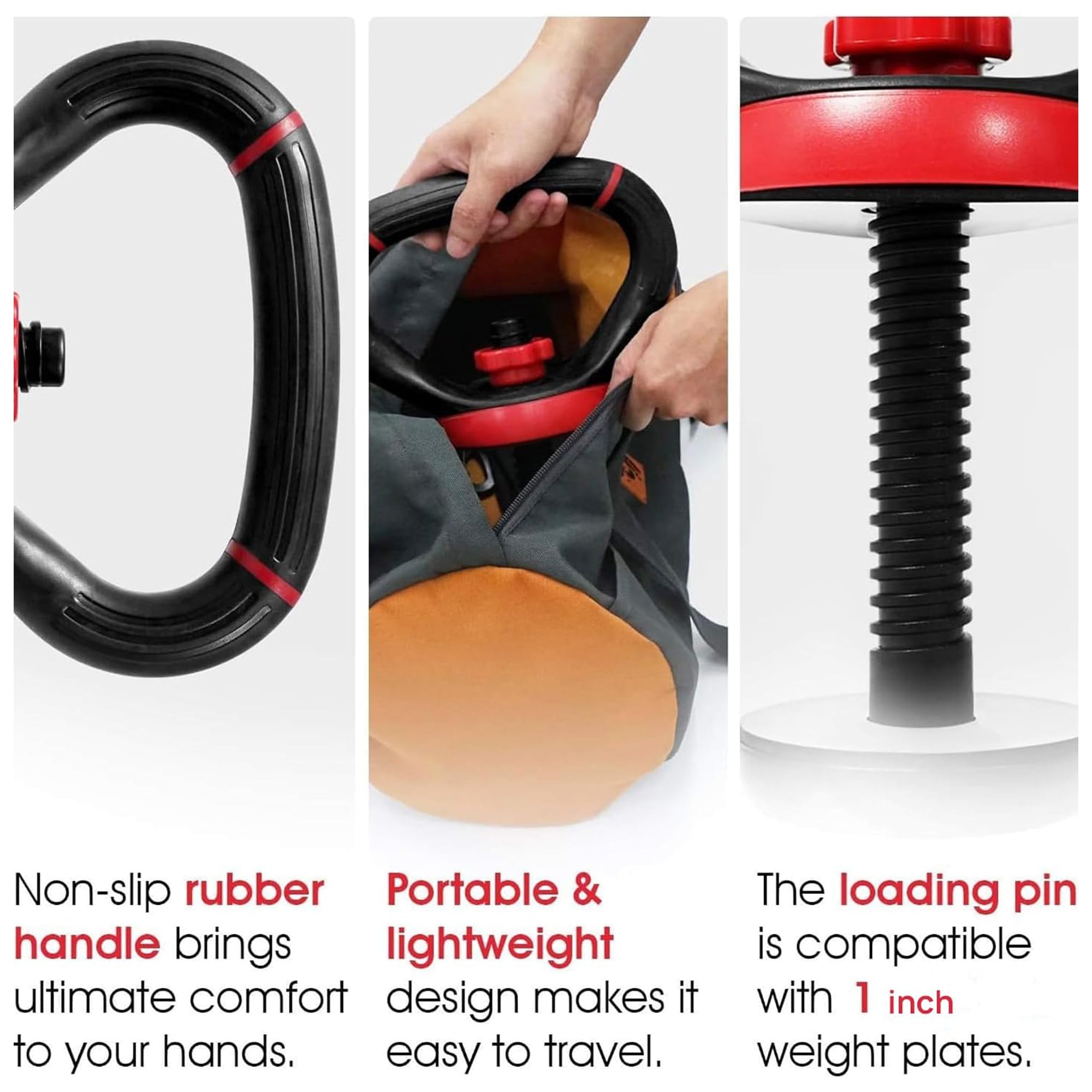 Yes4All Adjustable Kettlebell Handle Pair for Weight Plates, Dumbbell Converter