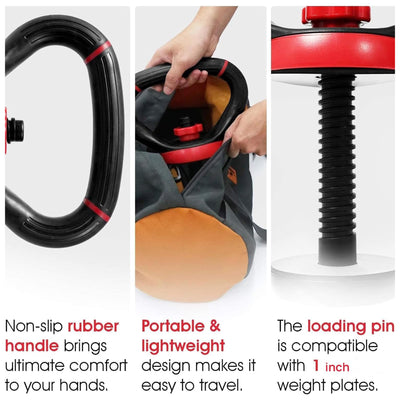 Yes4All Adjustable Kettlebell Handle Pair for Weight Plates, Dumbbell Converter