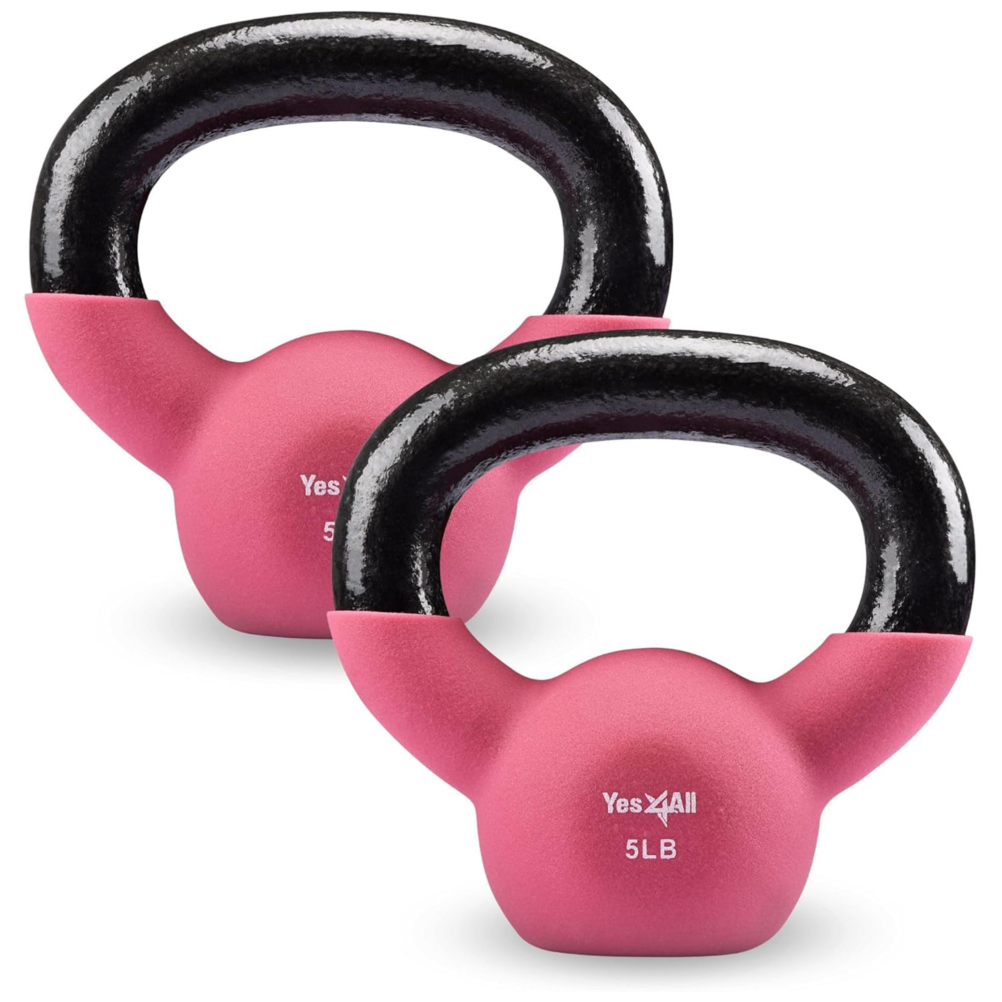 Yes4All 20, 25, and 30 lb Neoprene Kettlebell Set for Strength Training, Black