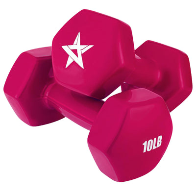 Yes4All 10lb Vinyl Hexagon Dumbbell Hand Weights for Strength Training(Open Box)