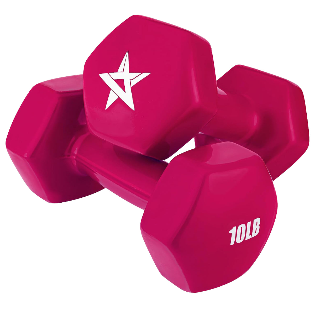 Yes4All 10lb Vinyl Hexagon Dumbbell Hand Weights for Strength Training(Open Box) - VMInnovations
