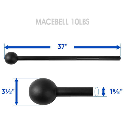 Yes4All 10-lb Steel Mace Bell Workout Equipment for Full Body Strength Training