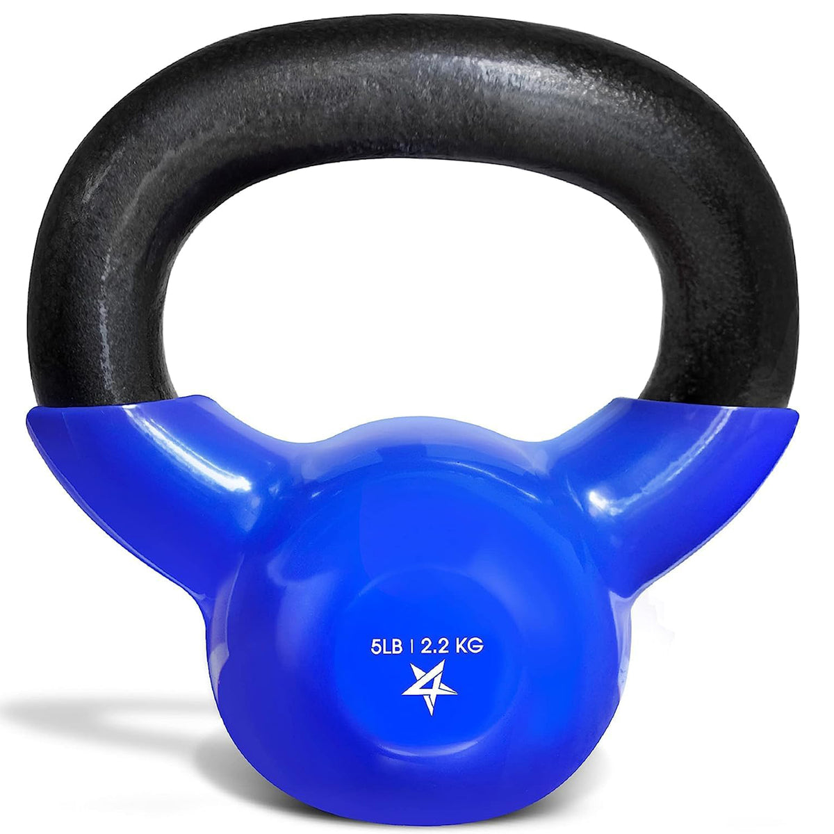 Yes4All 75 Pound PVC Kettlebell, Cast Iron Weight for Strength Training, Blue