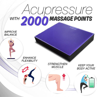 Yes4All Non-Slip TPE Foam Exercise Balance Pad with Massage Points, XL, Purple