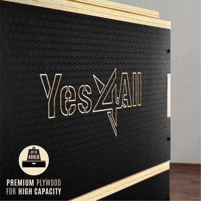 Yes4All 6" Stackable Wooden Plyometric Box Platform for Home Gym Jump Training