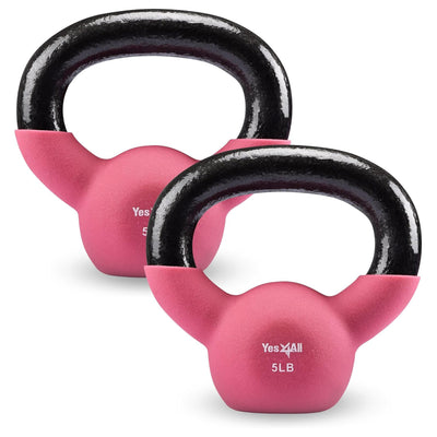 Yes4All Neoprene Coated Cast Iron Kettlebells with Wide Grip, 45 Pound Pair