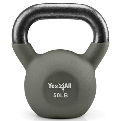 Yes4All 50 lb Kettlebell, Single Neoprene Coated Cast Iron Weight for Home Gym