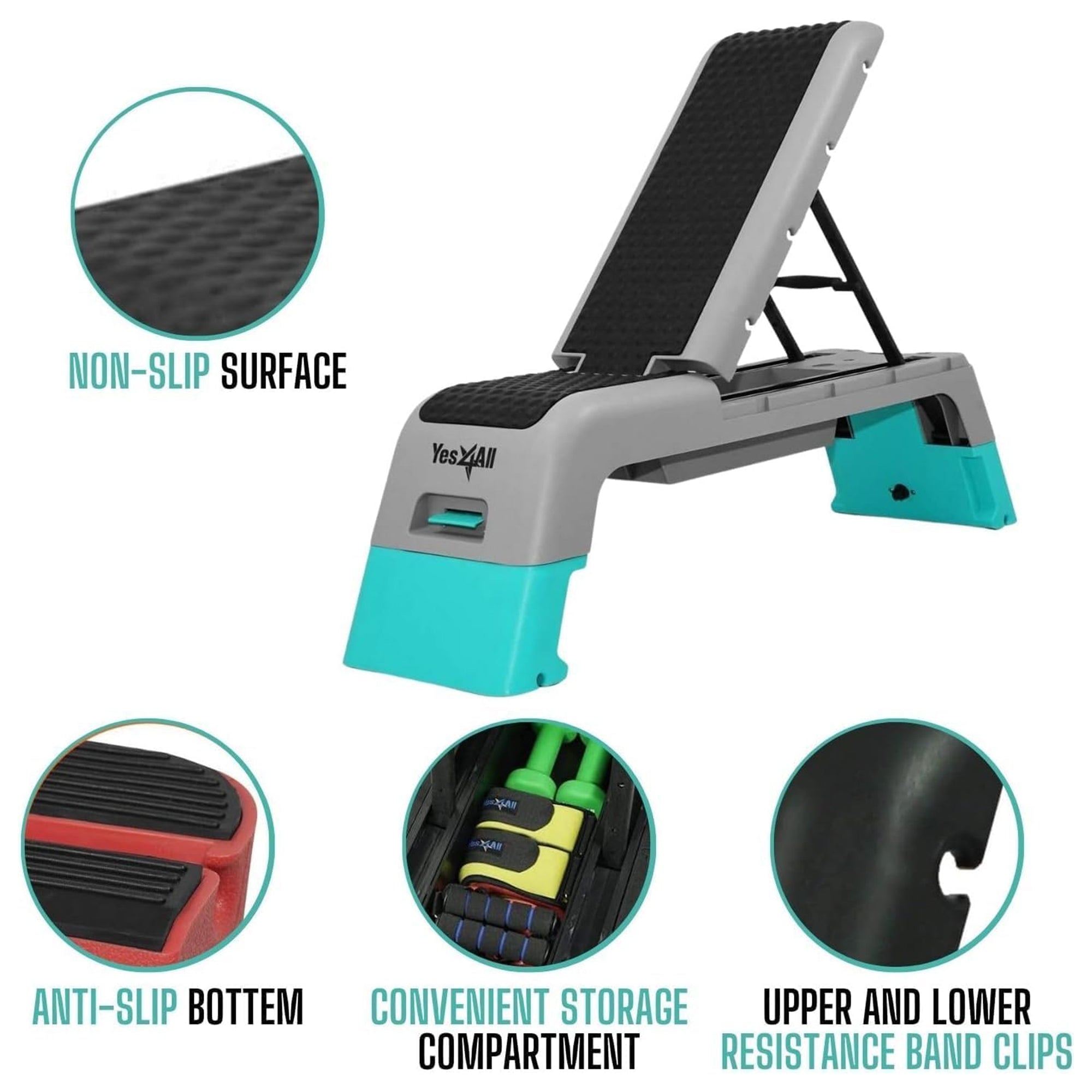 Yes4All Multifunctional Aerobic Deck Fitness Station for Cardio and Strength