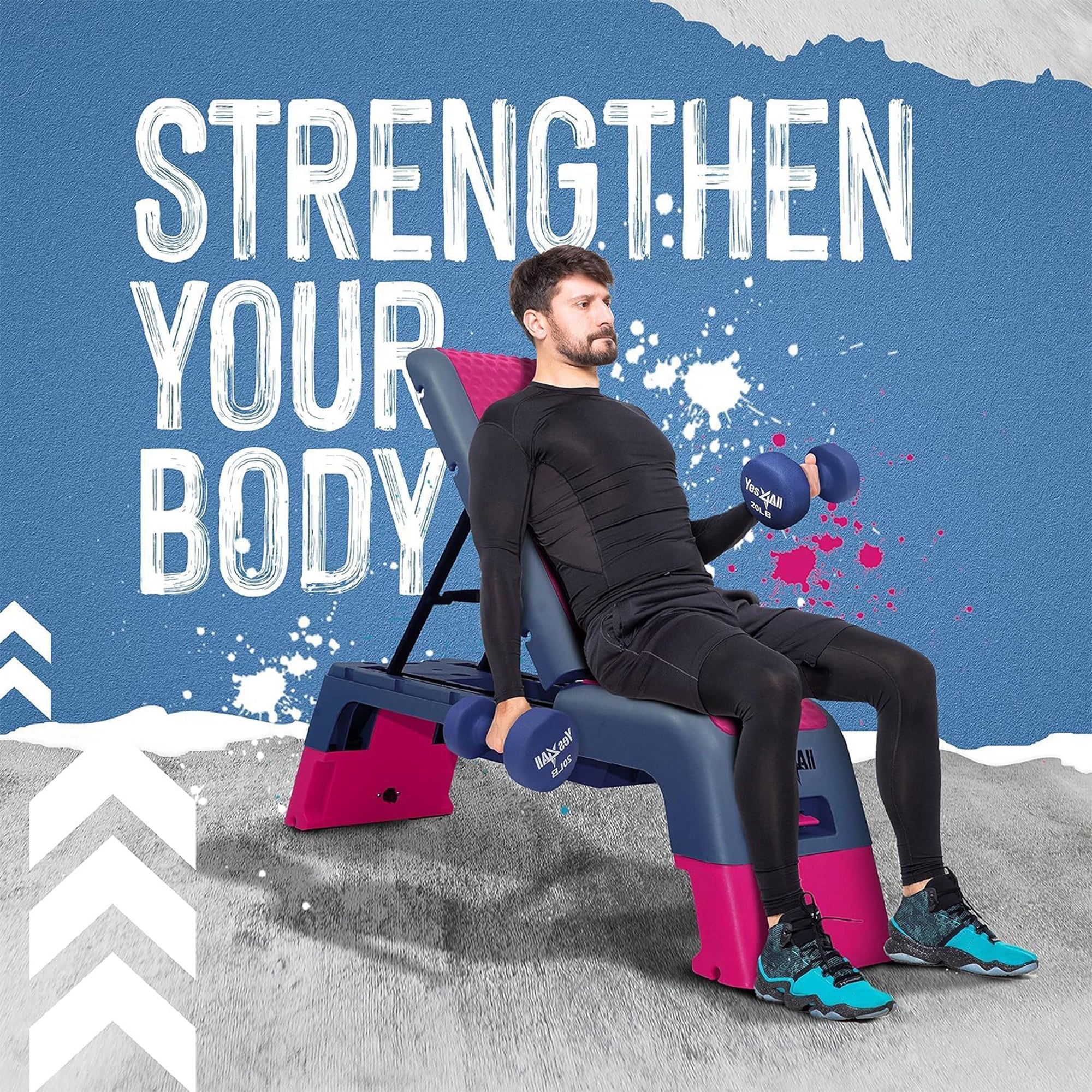 Yes4All Multifunctional Aerobic Deck Fitness Station for Cardio and Strength