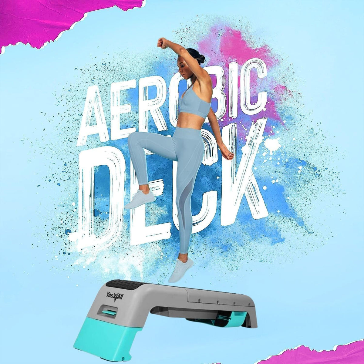 Yes4All Multifunctional Aerobic Deck Fitness Station for Cardio and Strength