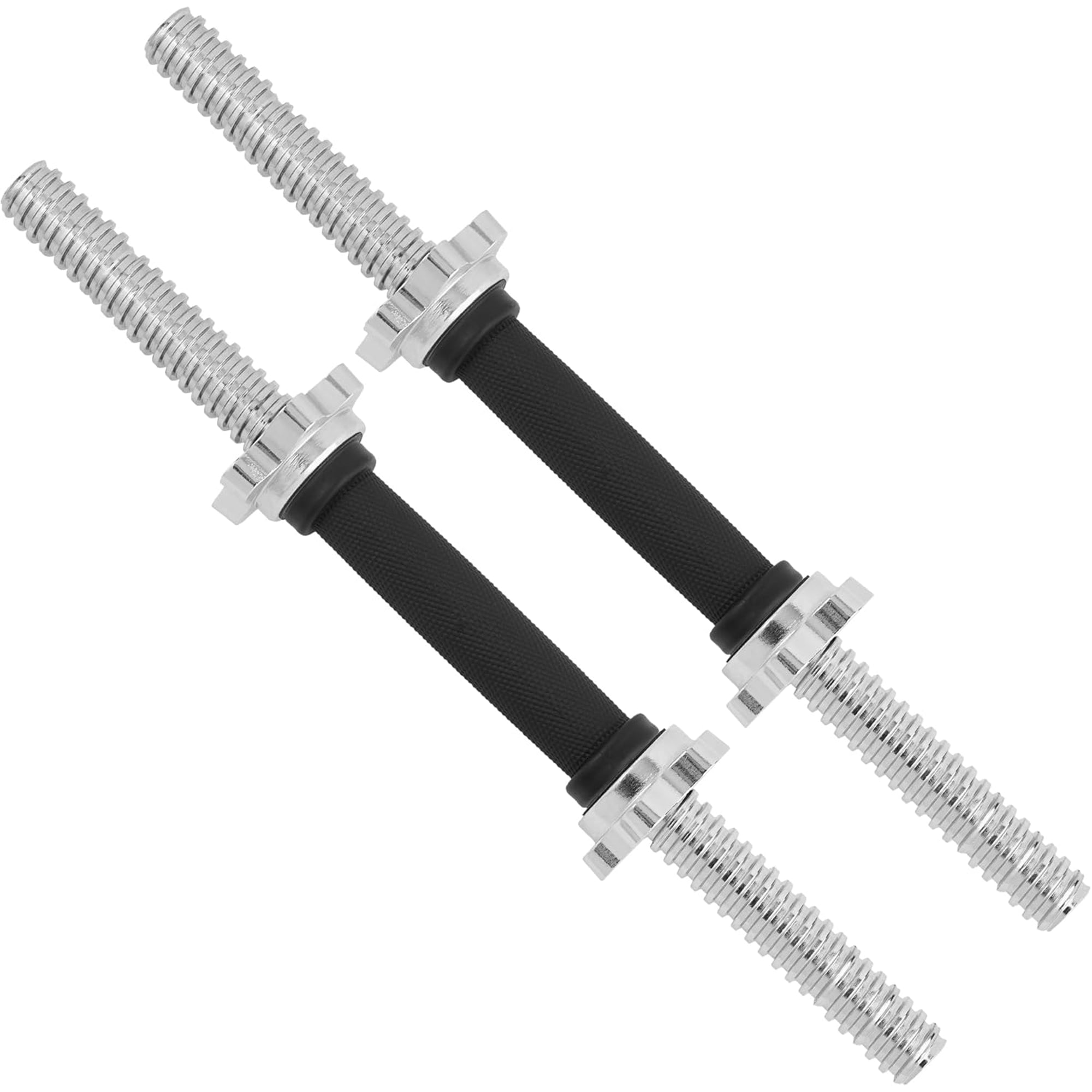 Yes4All Threaded Dumbbell Handle Set with Rubber Non-Slip Grip, 14 Inch, 2 Pack