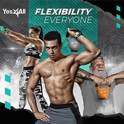 Yes4All 35 Pound PVC Kettlebell With Rubber Base for Strength Training, Grey